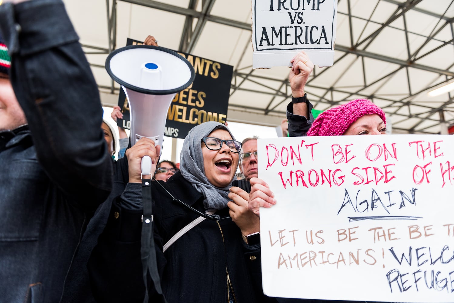 Atlanta Airport protests over immigration policy Sunday Jan. 29