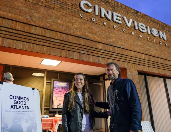 Filmmaker Hal Jacobs with co-writer Janine Solursh at a screening of "Breaking Down the Walls of Incarceration: Common Good Atlanta." (Photos by Joe Boris)