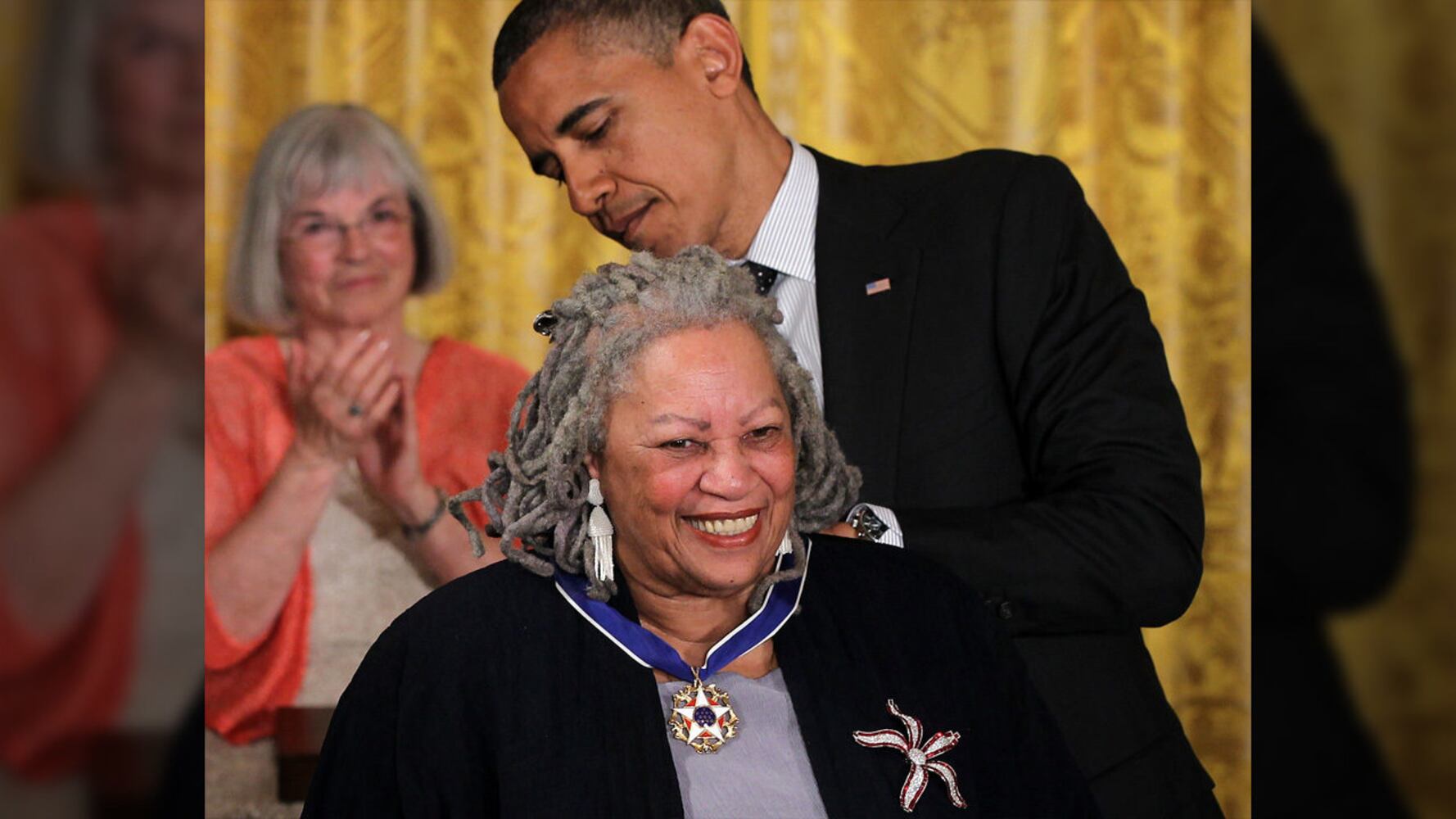 Novelist Toni Morrison is presented with a Presidential Medal of Freedom by U.S. President Barack Obama during an East Room event May 29, 2012 at the White House. Morrison has died at the age of 88.