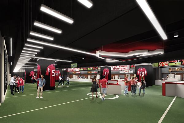 A new rendering of the “100 Yard Club” at Mercedes-Benz Stadium. 