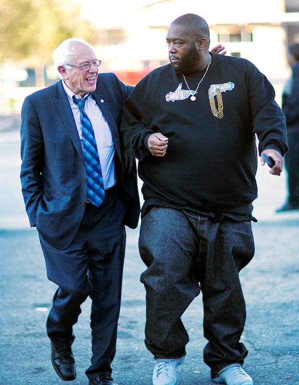 Killer Mike and Bernie Sanders visited The Busy Bee Cafe in November. Photo: AP.