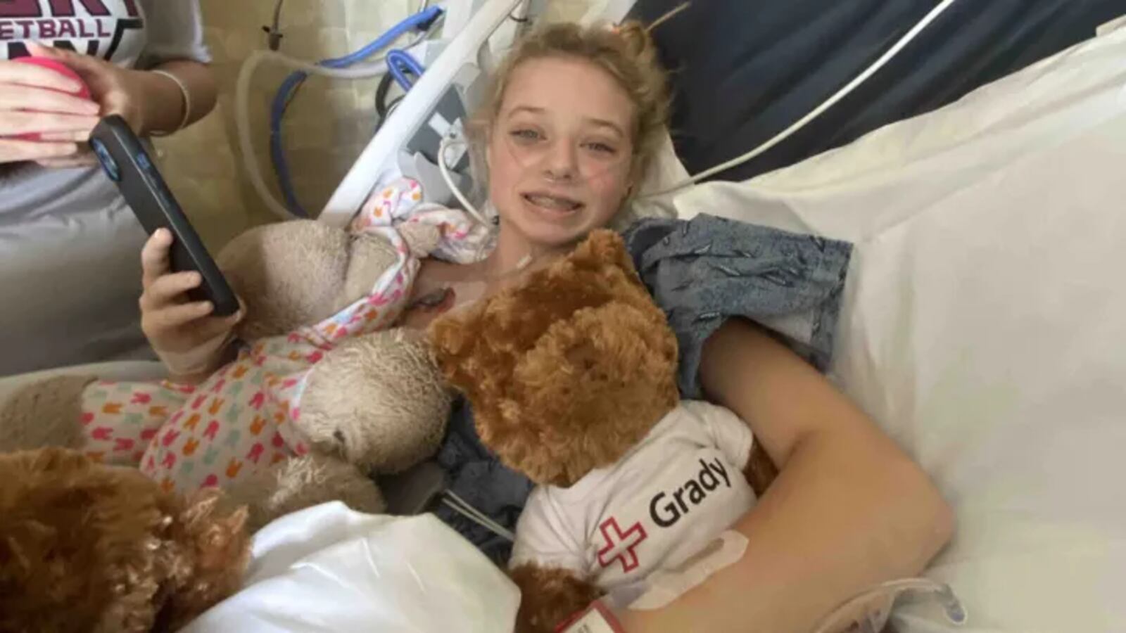 Taylor Jones remains at Grady Memorial Hospital recovering after she was shot at Apalachee High School on Wednesday.