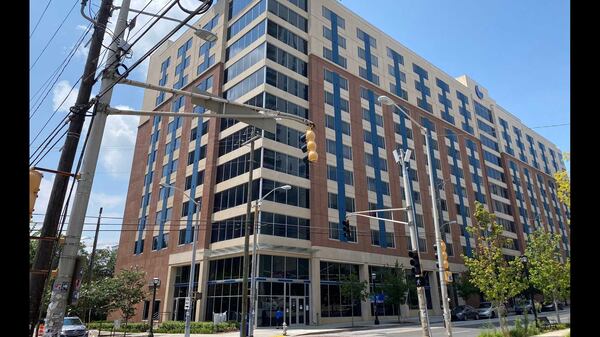 Piedmont Central, a 1,152-bed residential hall on Georgia State University's campus, was built through a public-private partnership with Corvias, a Rhode Island-based company. ERIC STIRGUS/ERIC.STIRGUS@AJC.COM.