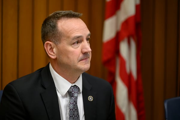 FBI special agent Corey Burras testifies during a hearing by Tayna Zuvers to have her sons Andrew, Alexander, and Tanner Skelton be officially declared deceased, at Lenawee County probate court, in Adrian, Mich.,March 3, 2025. (David Guralnick/Detroit News via AP)