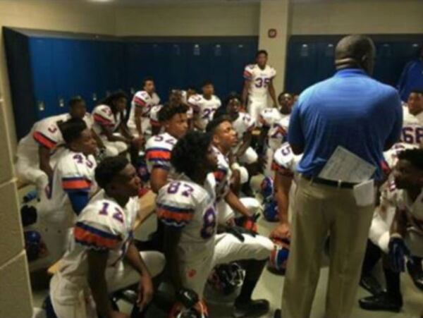 The scene inside the Cedar Shoals locker room.