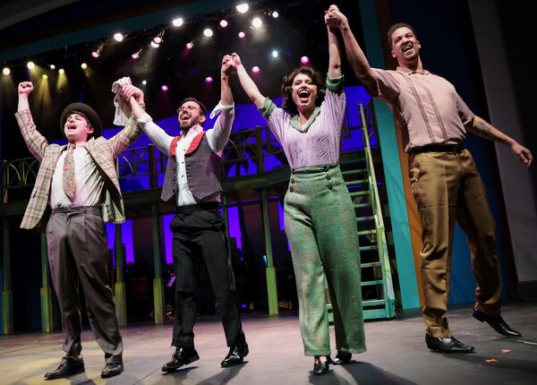 The cast of Georgia Ensemble’s original musical “The Pretty Pants Bandit” features Jordan Patrick (from left), Sebastian Trevino, Anna Dvorak and Skyler Brown.
Courtesy of Casey Ford