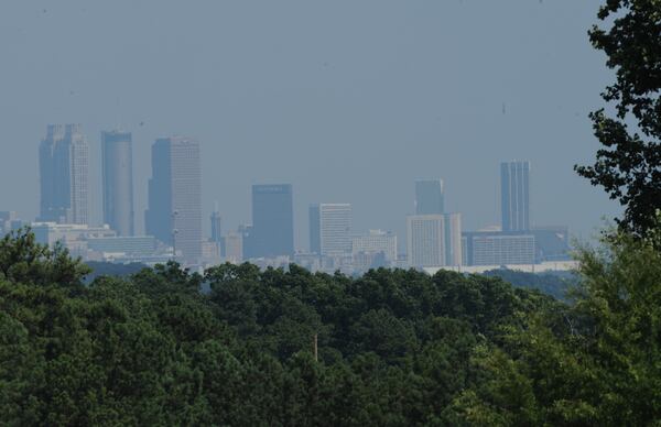 June 29, 2012 -Atlanta: Smog covers the Atlanta Skyline on Friday, June 29, 2012. The temperature in the city rose to 100 degrees in some areas today. JOHNNY CRAWFORD / JCRAWFORD@AJC.COM