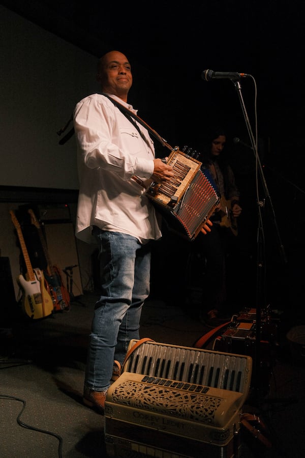 Corey Ledet, lead singer for Corey Ledet and His Zydeco Band, often sings in the endangered Kouri-Vini language. 
(Courtesy of Drake LeBlanc)