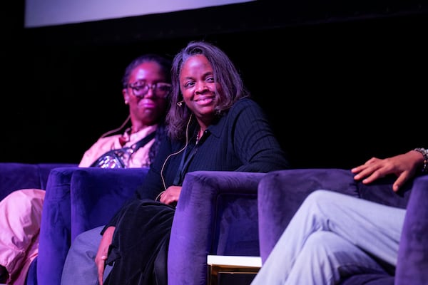 Former AJC music journalist Sonia Murray, now Digital Content Manager at Georgia Public Broadcasting, during a panel discussion titled "Documenting the Movement" at Center Stage on Nov. 2, 2023.