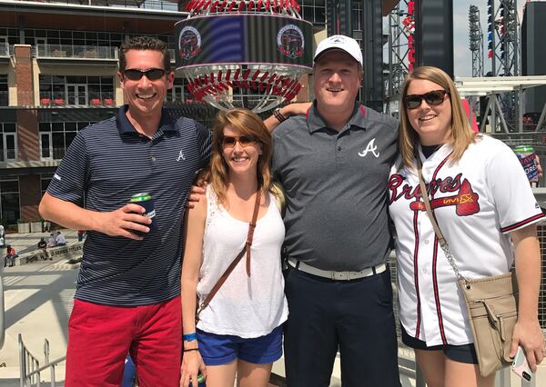 Left to right: Stephen Sharenko and his wife Jane Mills of Midtown and Brian & Katie Mohs of Johns Creek.