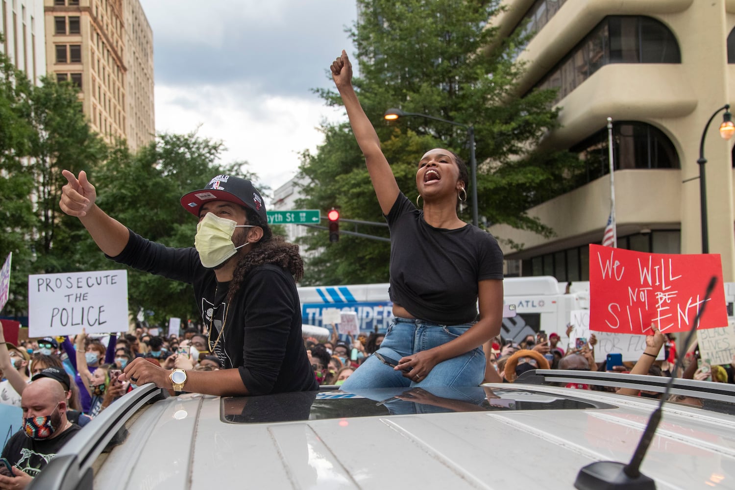 PHOTOS: Rally against police violence draws hundreds to downtown Atlanta