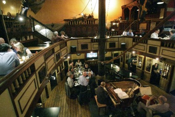 Dante's Down the Hatch, which closed its Underground Atlanta location in 1999, moved to Buckhead for several years. This photo of the Buckhead location was taken before it closed in 2013. (AJC File Photo)