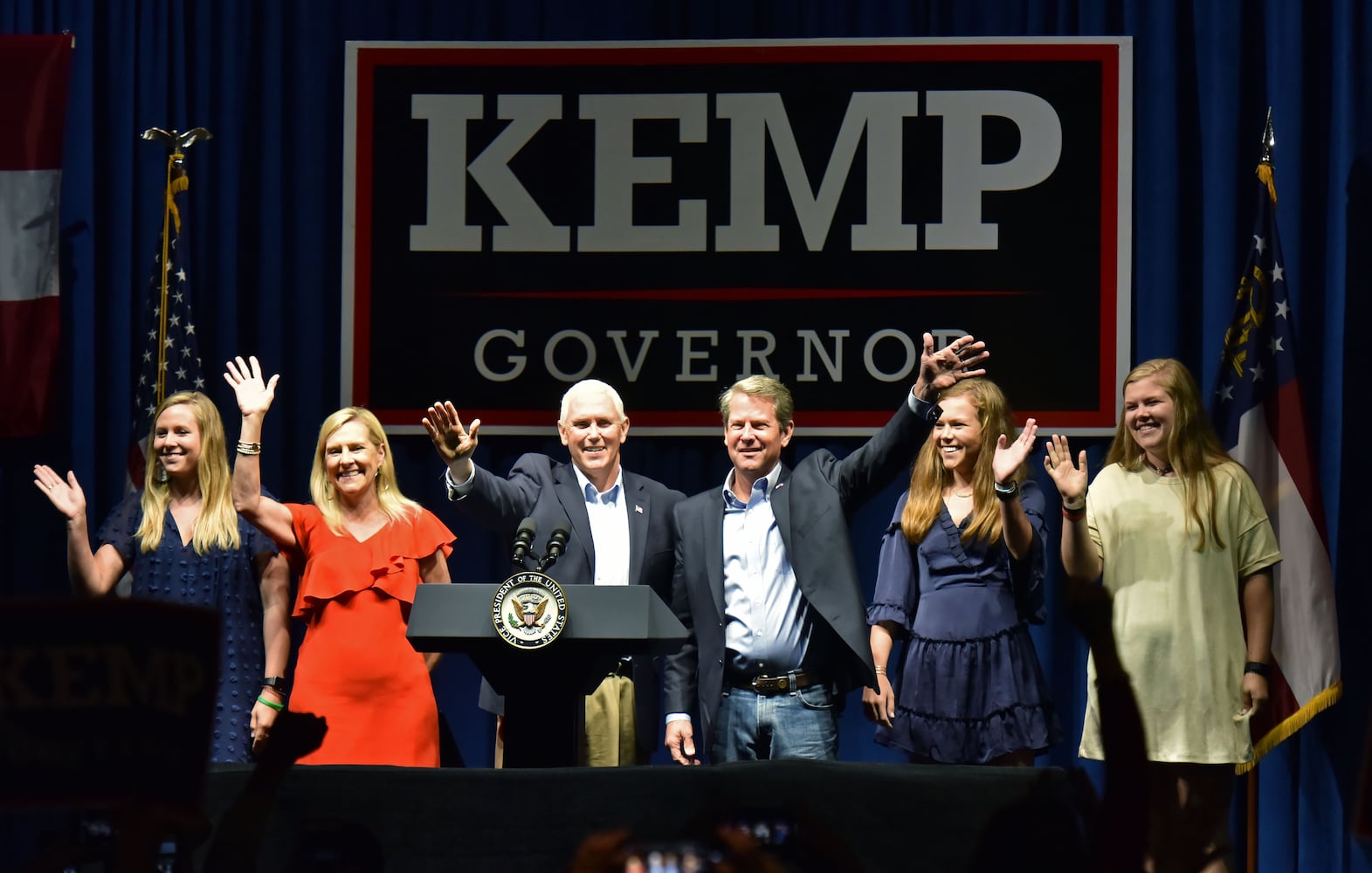 Mike Pence campaigns with Brian Kemp