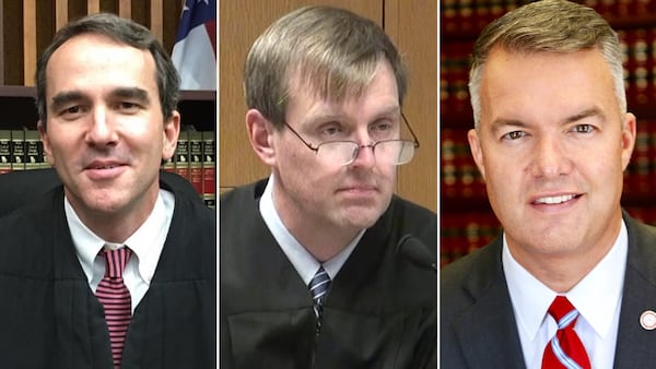 The three judges selected to hear the Fani Willis appeal: Judge Benjamin Land, Judge Todd Markle and Judge Trenton Brown. (Benjamin Land; Nydia Tisdale/Wikimedia; Trenton Brown)