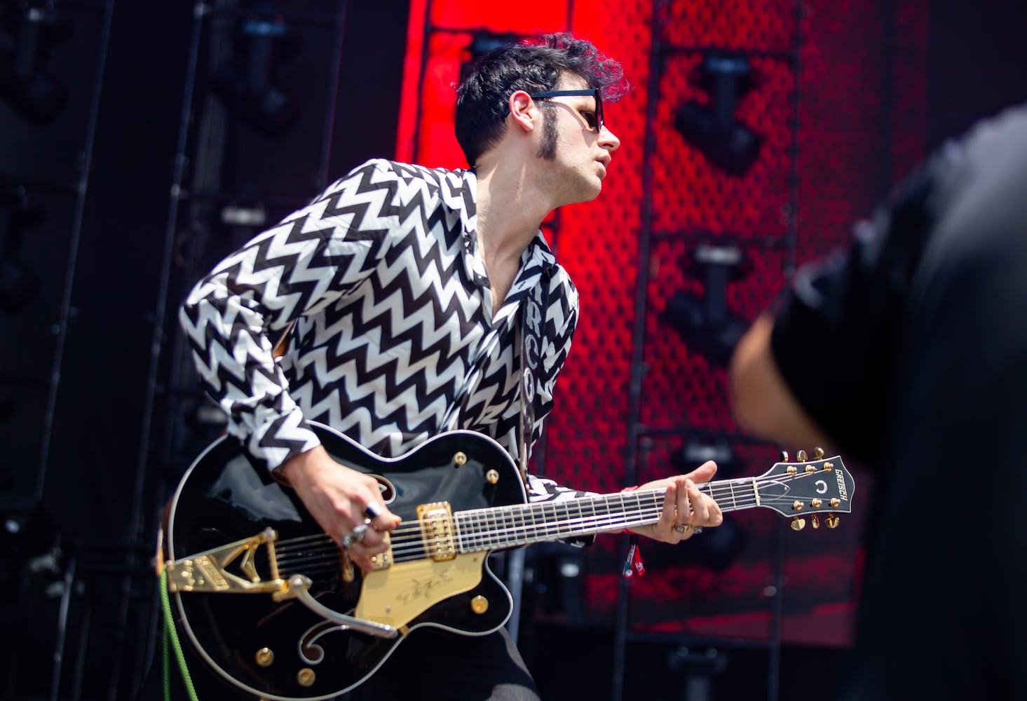 Olivia Jean kicks off the performances on the Peachtree stage on the second day of the Shaky Knees Music Festival at Atlanta's Central Park on Saturday, May 6, 2023. (RYAN FLEISHER FOR THE ATLANTA JOURNAL-CONSTITUTION)