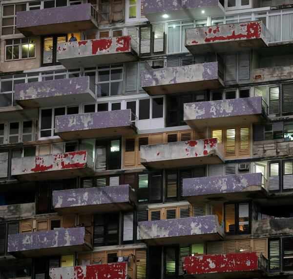 Apartment balconies in Havana show signs of disrepair. General supplies are difficult to get in Cuba and typically can't be imported from the U.S.