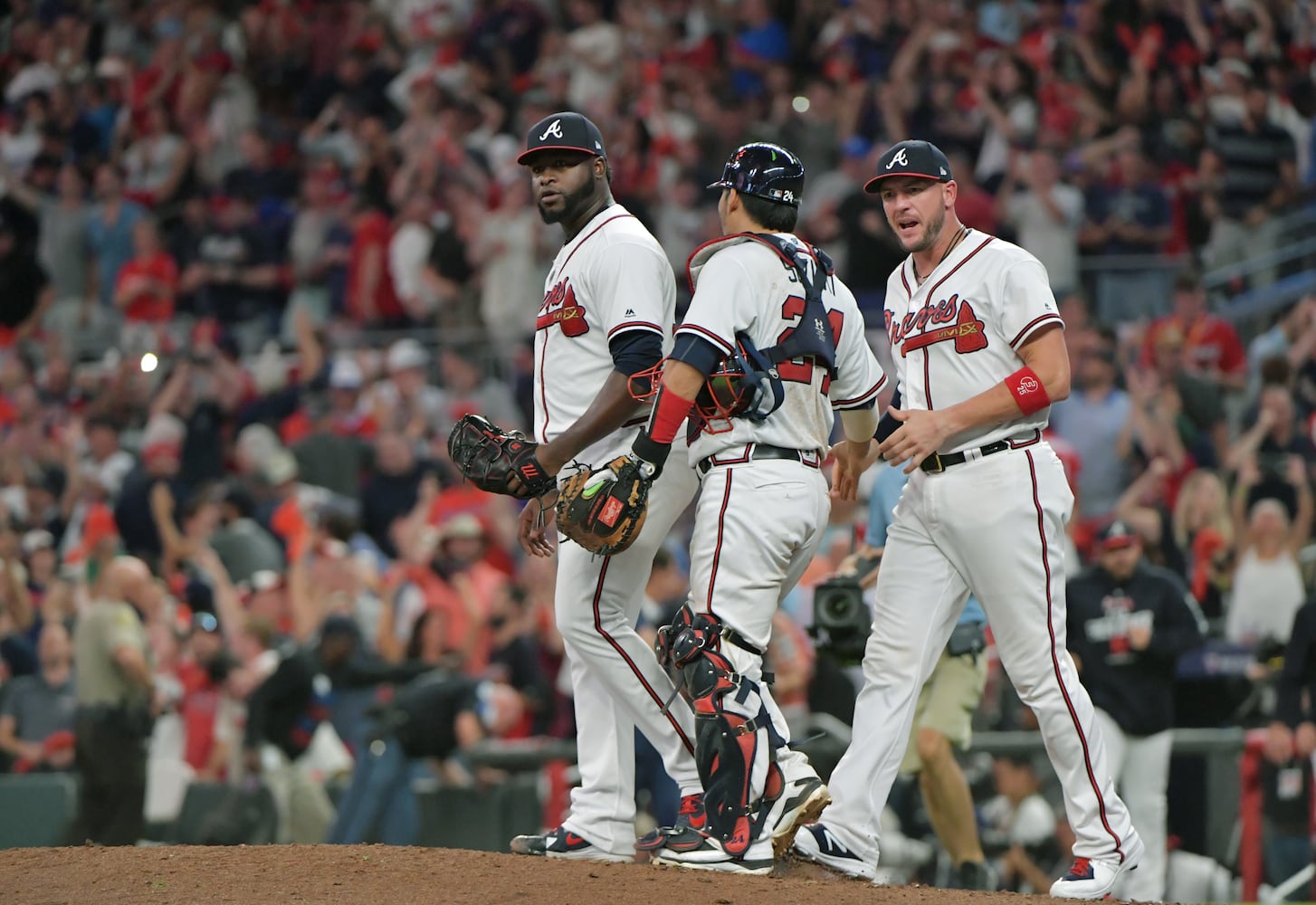 Photos: Acuna, Freeman lead Braves to playoff win over Dodgers