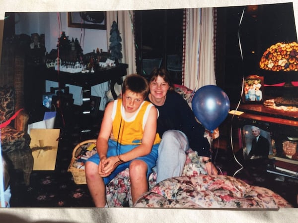 The boyish Freddie Freeman with his mother Rosemary. (Photo courtesy of Freeman family)