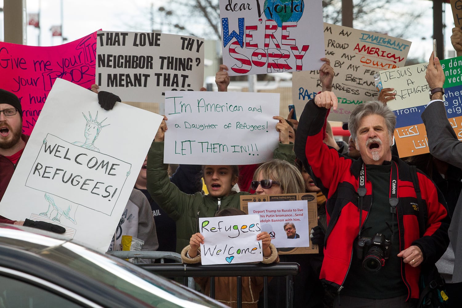 Atlanta Airport protests over immigration order Sunday Jan. 29