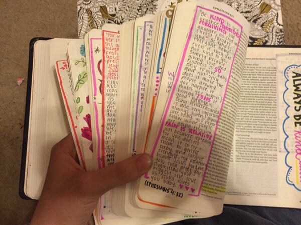 Reagan Lee, a 16-year-old North Cobb High School junior, spent three months annotating a Bible for her boyfriend as a Christmas gift.