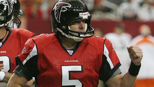 Placekicker Morten Andersen spent eight-record setting seasons with the Atlanta Falcons.