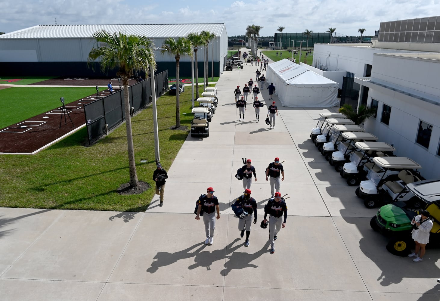 First full-squad spring training workouts