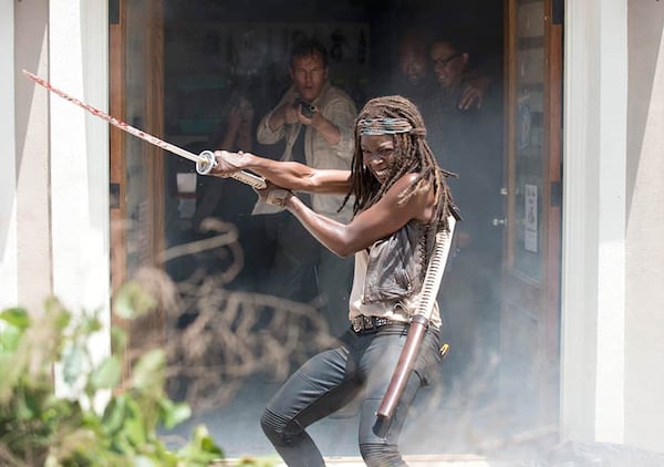 Michonne (Danai Gurira) had a signature weapon, a katana. One of the katana's used on the show will be auctioned off by AMC. AMC