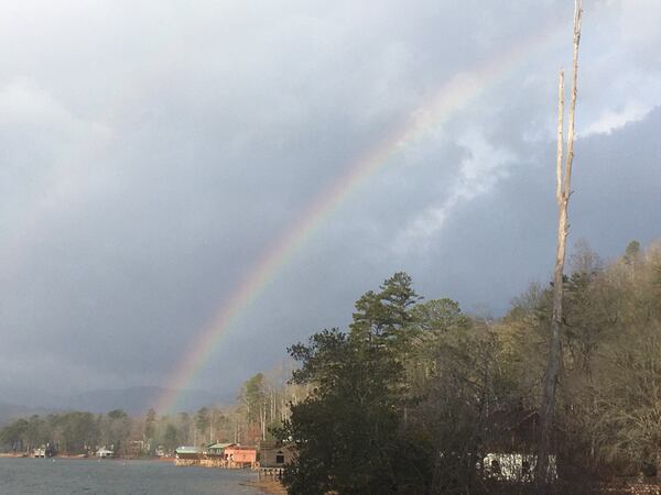 Matt Mitcham shot this early morning rainbow over Lake Burton.