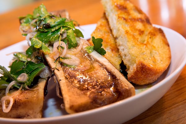 King + Duke in Buckhead offers a decadent off menu smoked bone marrow dish nightly by request.  The item was once on the menu and is requested regularly.  Another off menu at King + Duke is avocado toast. (Jenni Girtman / Atlanta Event Photography)