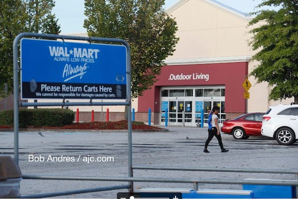 Police were called to a Walmart at the intersection of Old National Highway and Flat Shoals Road on Tuesday after a mother returned to the store for her 4-year-old daughter and she was gone. BOB ANDRES / BANDRES@AJC.COM