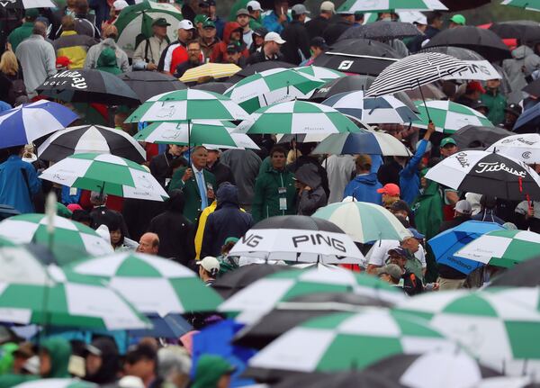 4/7/18 - Augusta - Rain is expected most of the day during the third round of the Masters at Augusta National Golf Club on Saturday, April 7, 2018, in Augusta.  Curtis Compton/ccompton@ajc.com