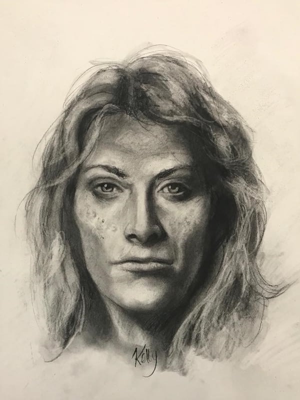 An artist drew this sketch of the woman in the park. (Kelly Lawson of GBI via Spalding County Sheriff’s Office)