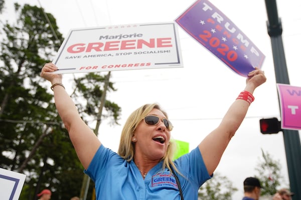 Marjorie Taylor Greene of Milton is the GOP candidate for Congress in Georgia’s 14th District. ELIJAH NOUVELAGE FOR THE AJC