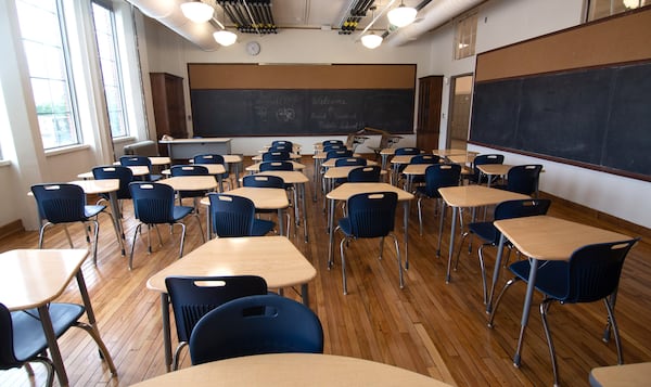  Old school chalkboards line the classroom that is preserved in its original 1924 state at the newly renovated David T. Howard Middle School, Monday, August 25, 2020. STEVE SCHAEFER FOR THE ATLANTA JOURNAL-CONSTITUTION