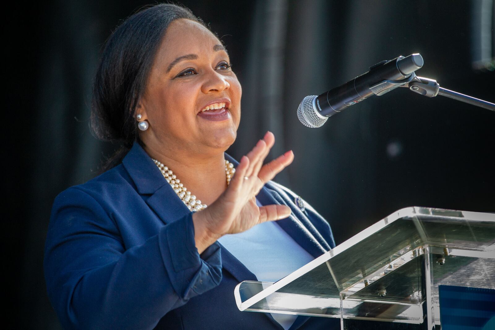 U.S. Rep. Nikema Williams, D-Ga., will be joined by Democratic National Committee Chairman Jamie Harrison today for a get-out-the-vote canvass launch in East Point today. (Steve Schaefer for The Atlanta Journal-Constitution)