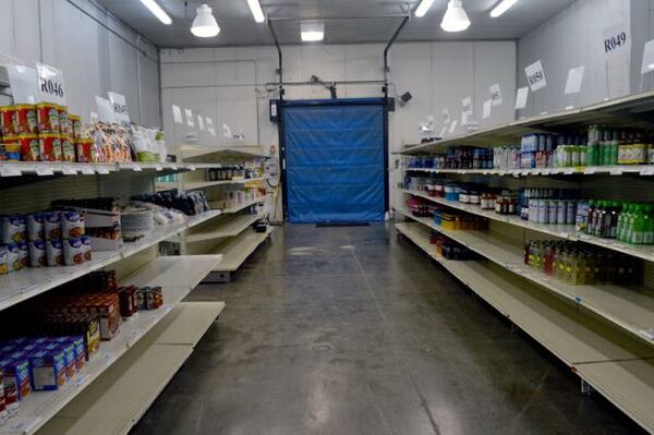 Inside Elephant Grocers' warehouse.