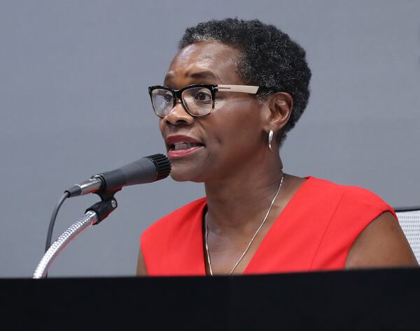 Mayor Elizabeth Carr-Hurst speaks during the City Council work session and council meeting on Monday, August 12, 2019, in Fairburn. The mayor says high turnover in city government is common when a new administration takes over. CURTIS COMPTON/CCOMPTON@AJC.COM