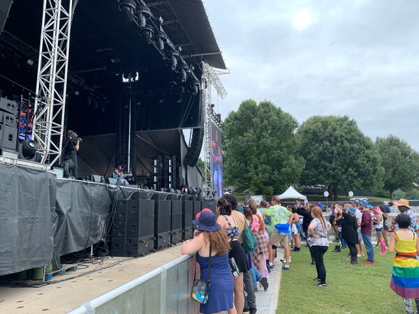 Morgan Vinson was the first performer at Music Midtown. As fans continued to flock to the park, a smaller crowd cheered her on.