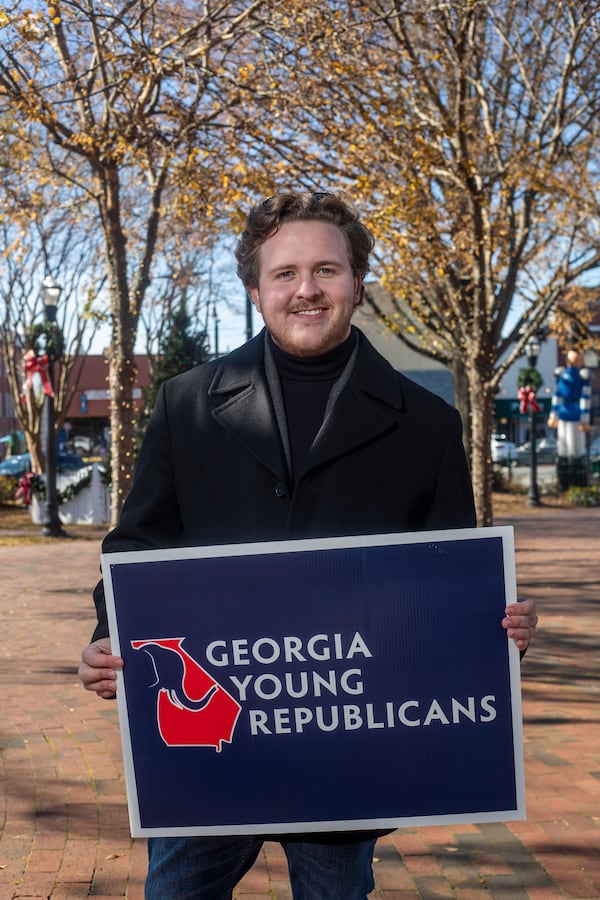 Colt Chambers, 25, is the statewide chairman of the Georgia Young Republicans. He first got involved in politics by knocking on more than 11,000 doors to support Donald Trump's run for president in 2016. (Alyssa Pointer / Alyssa.Pointer@ajc.com)