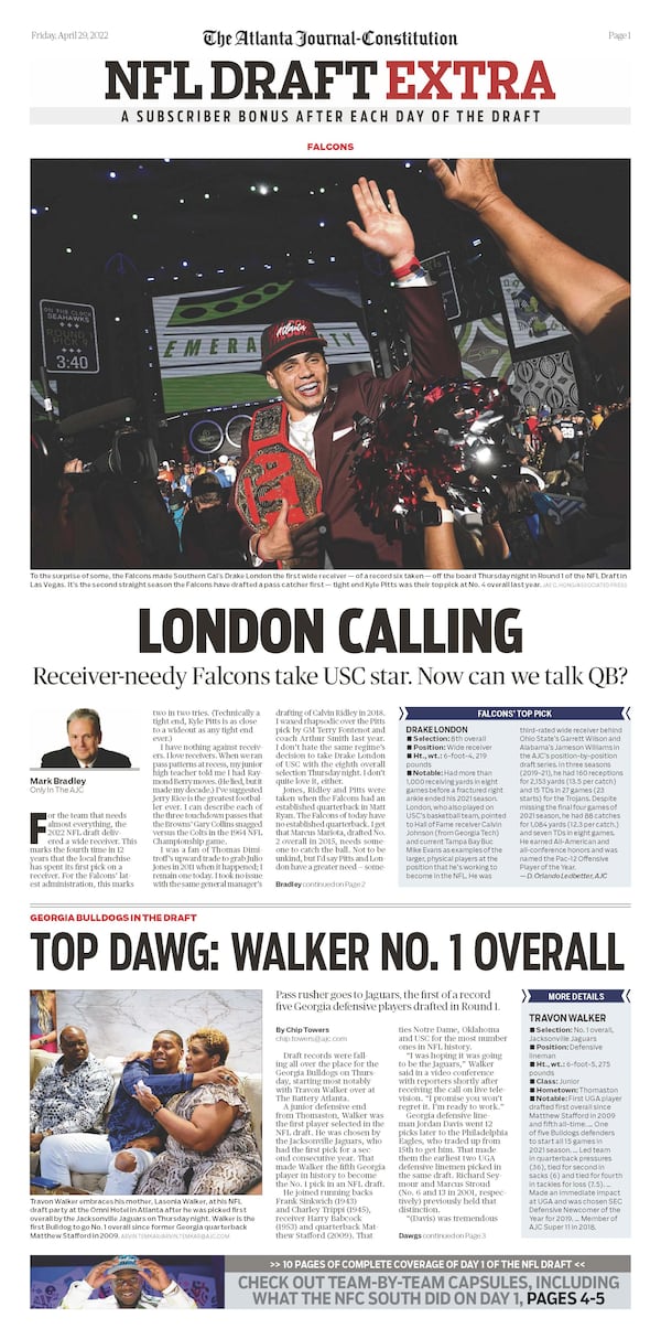 Analyze the first night of the NFL Draft in Friday’s ePaper