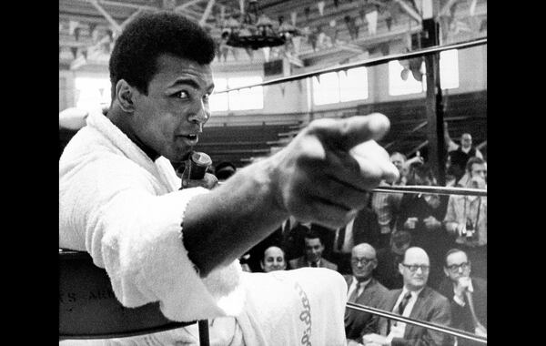 FILE PHOTO: Muhammad Ali at news conference in Atlanta promoting his return to the ring in 1970. Ali's first fight since he was stripped of the World Heavyweight Championship and had his boxing license suspended after he refused to be inducted into the U.S. Army in 1967 took place Oct. 26, 1970, at Atlanta's Municipal Auditorium.