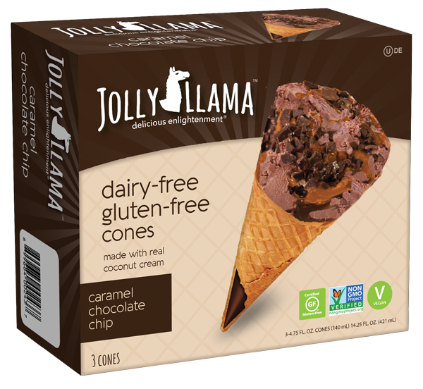 Caramel chocolate chip cone from Jolly Llama. / Courtesy of Jolly Llama