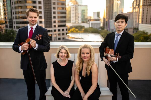 David Coucheron (from left), Elizabeth Pridgen, Julie Coucheron and Zhenwei Shi form the core of Atlanta’s Georgian Chamber Players.