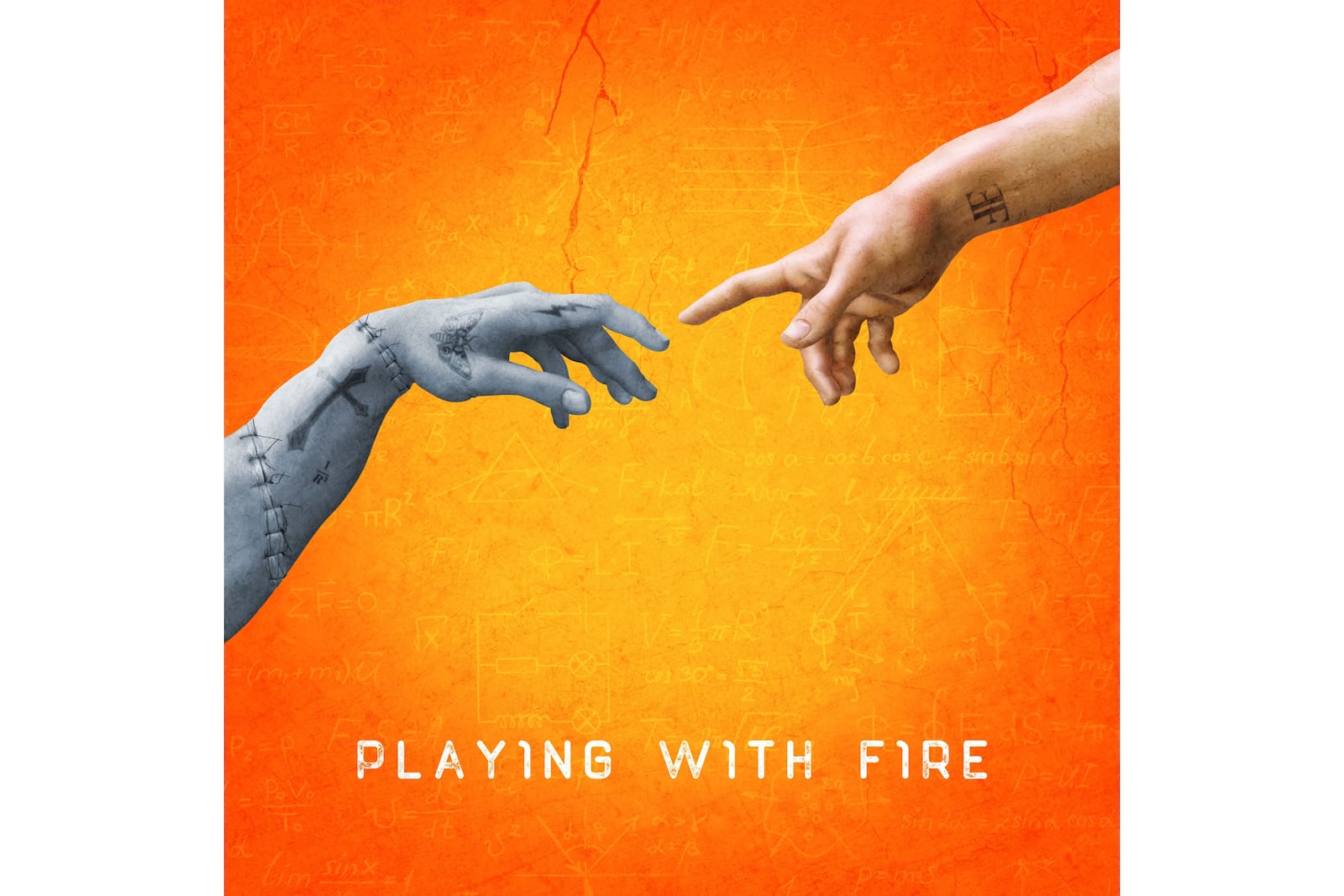 This album cover image shows “Playing With Fire” by J.C. Chasez and Jimmy Harry. (Center Stage via AP)