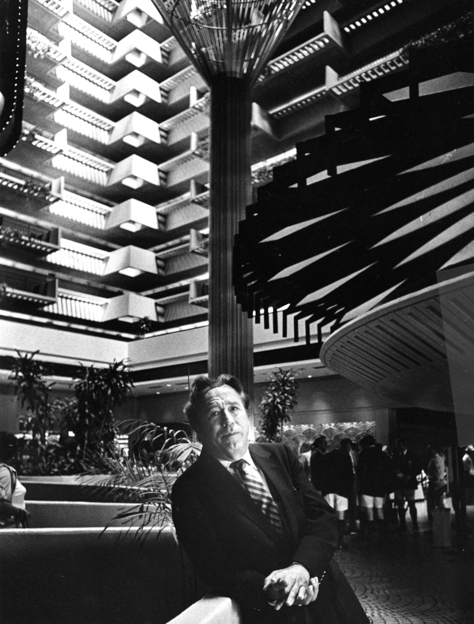 ATLANTA, GA — Architect John Portman at the Hyatt Regency in 1980. Portman defined Atlanta’s skyline more than any other architect or builder, and he pioneered interest in modern, soaring atriums with this hotel. (LANNA SWINDLER/AJC staff)