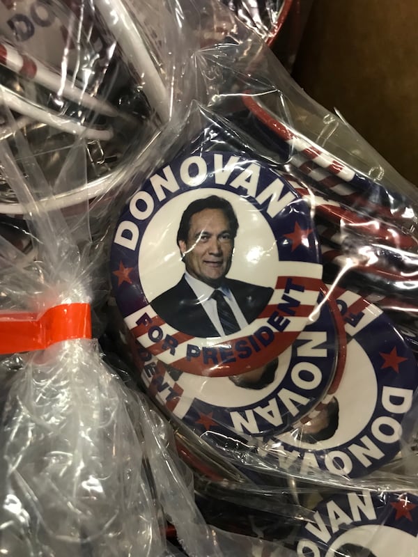 Although it's been two years since the end of "24: Legacy," I found an entire box of buttons featuring Jimmy Smits as John Donovan,  a Senator running for president.