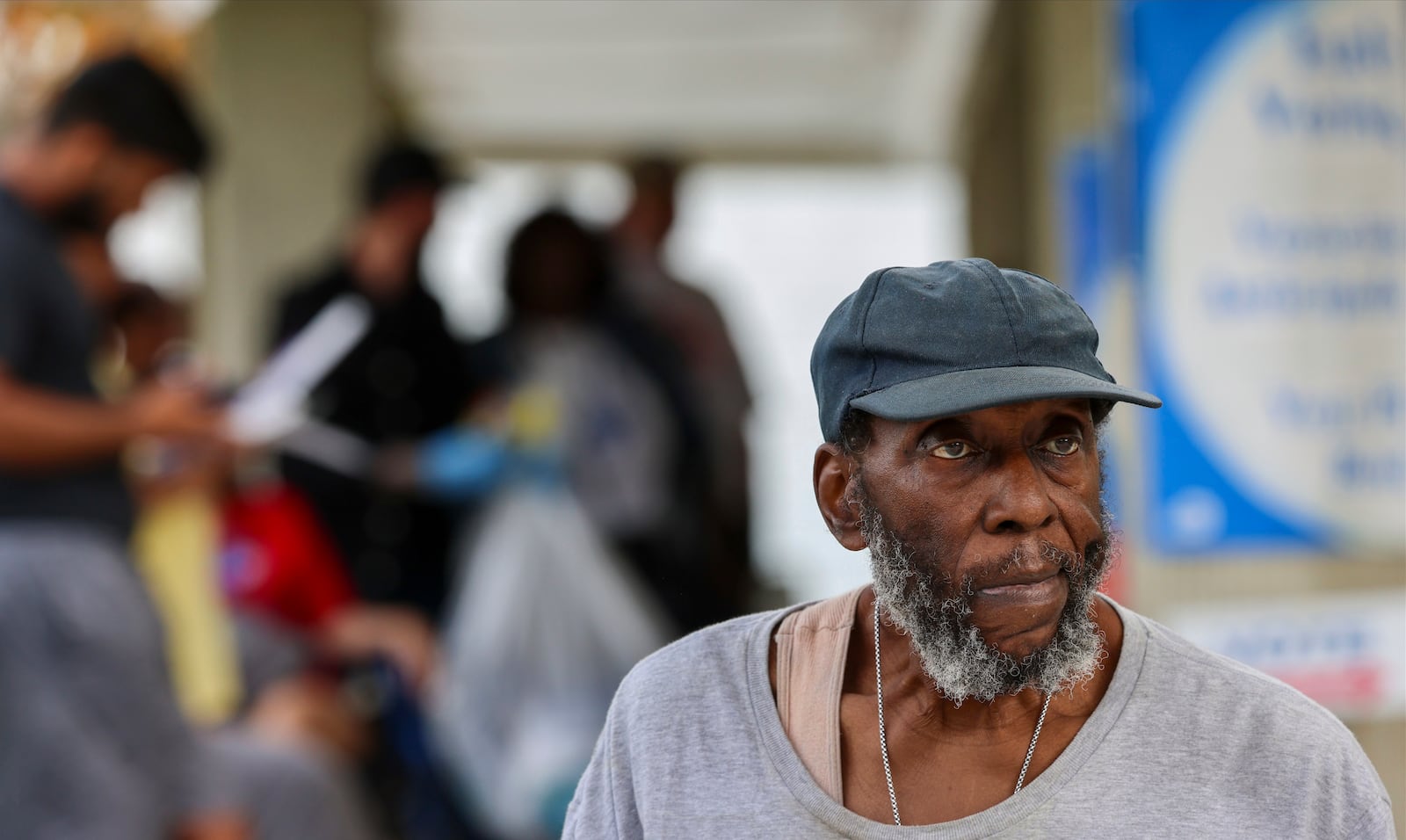 Miami-Dade resident Ysriel Yahna, 82, exists the polls after waiting in line to vote at the Joseph Caleb Center during the "Souls to the Polls" event on the last day of early voting Sunday, Nov. 3, 2024. (Carl Juste/Miami Herald via AP)