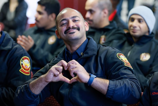 Mohammed Alyahyawi enjoys this week's graduation ceremony.