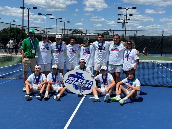 The Seminole County boys won the Class A Division II tennis championship, May 11, 2014, at the Rome Tennis Center at Berry College.