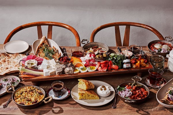 The Turkish breakfast platter, on the brunch menu at Delbar in Buckhead, serves four guests. / Courtesy of Andrew Thomas Lee